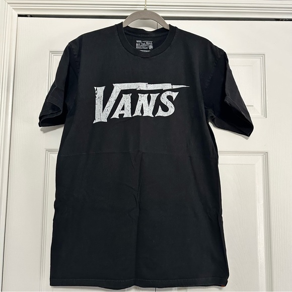 Vans Logo Short Sleeve Tee‎ T-shirt Size Large in Black VGUC - Picture 1 of 4